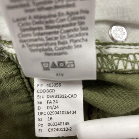 Sofia Jeans Women’s Olive Green Relaxed High Rise Wide Leg Cargo Pants SZ 16 - Picture 15 of 16